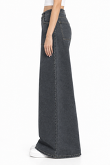 Women's Wide Leg  Baggie Jeans | Charcoal Grey