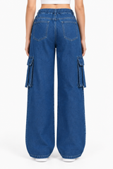 6 Pocket Denim Cargo Jeans | Blue