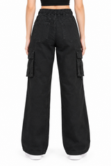 6 Pocket Denim Cargo Jeans | Black