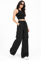 6 Pocket Denim Cargo Jeans | Black