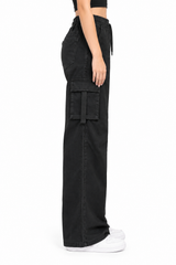 6 Pocket Denim Cargo Jeans | Black
