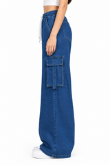 6 Pocket Denim Cargo Jeans | Blue