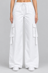 6 Pocket Denim Cargo Jeans | White