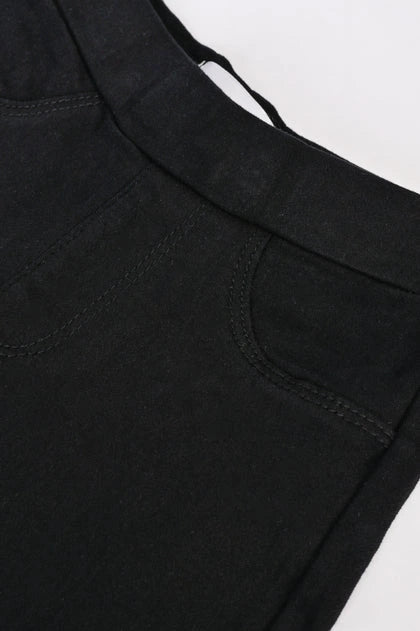 GIRLS DENIM LOOK FLARED JEGGINGS