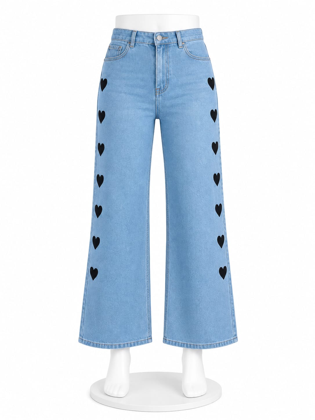 Wide Leg Heart Jeans