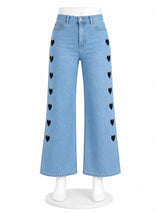 Wide Leg Heart Jeans