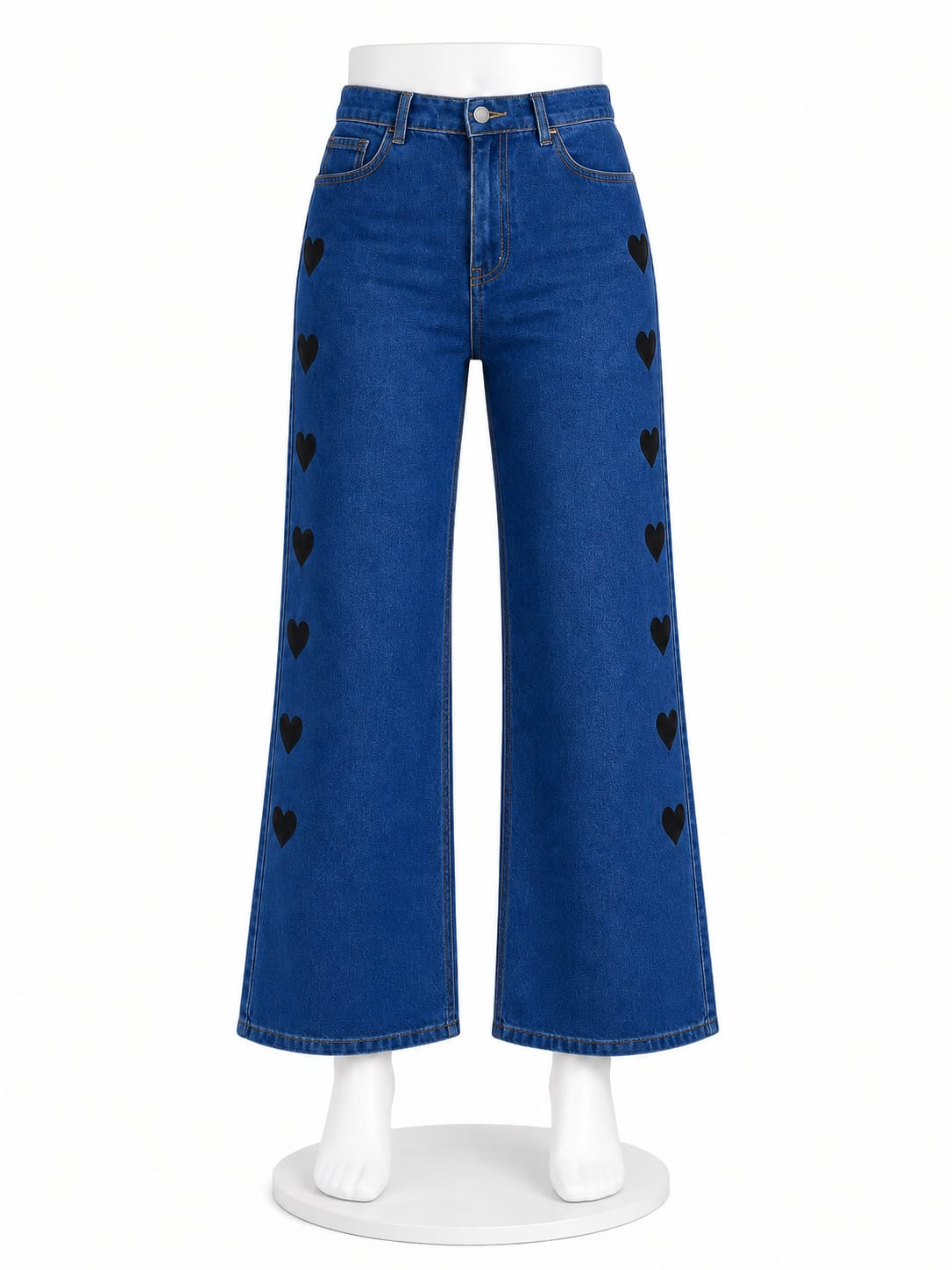 Wide Leg Heart Jeans