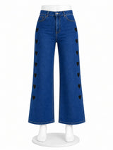 Wide Leg Heart Jeans